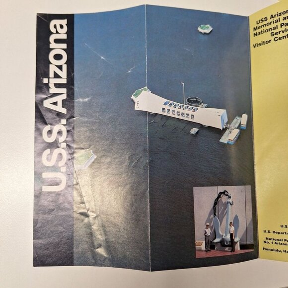 USS Arizona Brochure Memorial 80s 90 Vintage Collectible Hawaii Ship War Pacific - Picture 4 of 6